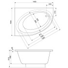 Roca Orbita wanna asymetryczna lewa 140x100 cm A24T185000