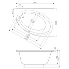 Roca Orbita wanna asymetryczna prawa 140x100 cm A24T193000