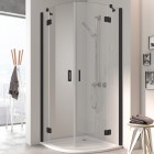 Kermi Osia kabina prysznicowa półokrągła 90 cm czarny mat OSE55090203PK