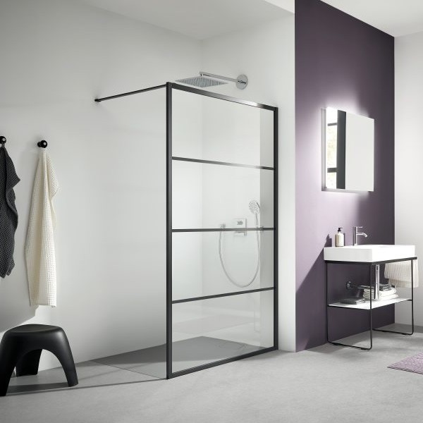 Kermi Walk-in XD ścianka wolnostojąca 90 cm czarny mat XDWW3090203PK