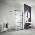 Kermi Walk-in XD ścianka wolnostojąca 90 cm czarny mat szkło/nadruk XDWW1090203PK