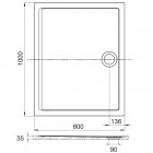 Roca Aeron brodzik prostokątny kompozytowy 80x100 cm szary łupek A276285200