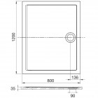 Roca Aeron brodzik prostokątny kompozytowy 80x120 cm szary cement A276282300