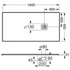 Roca Terran brodzik prostokątny kompozytowy 90x140 cm kremowy AP0157838401500