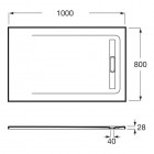 Roca Aquos brodzik prostokątny kompozytowy 80x100 cm biały AP6013E832001100