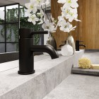 Steinberg seria 100 bateria umywalkowa bez korka automatycznego czarny mat 100 1010 S