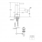 Steinberg seria 100 bateria bidetowa z korkiem automatycznym czarny mat 100 1300 S