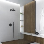 Steinberg seria 100 zestaw wannowy z przyłączem kątowym czarny mat 100 1670 S