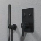 Steinberg seria 100 zestaw wannowy z przyłączem kątowym czarny mat 100 1670 S