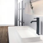 Steinberg seria 100 bateria umywalkowa wysoka bez korka automatycznego czarny mat 100 1700 S