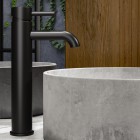 Steinberg seria 100 bateria umywalkowa wysoka bez korka automatycznego czarny mat 100 1700 S