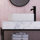 Steinberg seria 100 bateria umywalkowa wysoka bez korka automatycznego czarny mat 100 1700 S