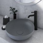 Steinberg seria 100 bateria umywalkowa wysoka bez korka automatycznego czarny mat 100 1700 S