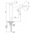 Steinberg seria 100 bateria umywalkowa wysoka bez korka automatycznego czarny mat 100 1700 S