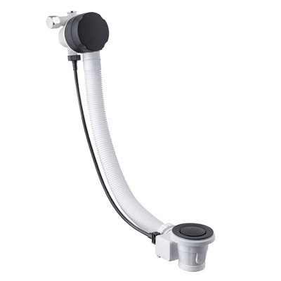 Vicario przelew wannowy z napełnianiem 80 cm czarny 260/80