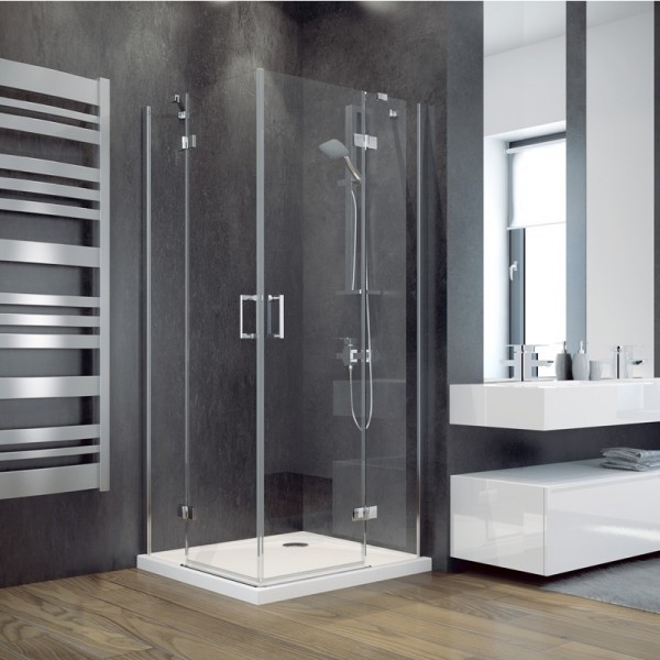 OUTLET Besco Viva 195 kabina kwadratowa drzwi uchylne 80x80 cm VK-80-195-C