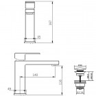 Framo Cinque bateria umywalkowa z korkiem klik klak CNQ00240/K