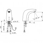 Oras Electra bateria elektroniczna umywalkowa z regulatorem temperatury zasilanie 9/12V 6120FZ