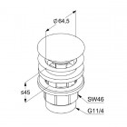 Kludi korek umywalkowy Up&Down czarny mat 104263900
