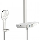 Oras Esteta Wellfit zestaw natryskowy termostatyczny chrom/biały zasilanie 6V Bluetooth® 7592U-11