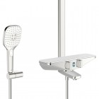 Oras Esteta Wallfit zestaw wannowy termostatyczny chrom/biały zasilanie 6V Bluetooth® 7593U-11