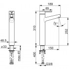 Oras Inspera bateria umywalkowa wysoka bez korka 3001F