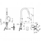 Oras Inspera bateria kuchenna z wyciąganą wylewką zasilanie 3V 3031F