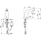 Oras Inspera XS bateria elektroniczna umywalkowa do wody zmieszanej zasilanie 6V Bluetooth® 3014F