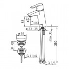Oras Cubista bateria umywalkowa z korkiem klik klak 2804F