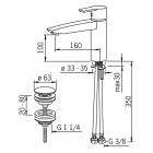 Oras Cubista bateria umywalkowa z korkiem klik klak 2805F