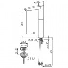 Oras Cubista bateria umywalkowa z korkiem klik klak 2801F