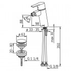 Oras Cubista bateria bidetowa 2818F