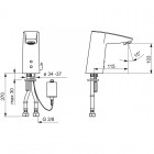 Oras Cubista bateria elektroniczna umywalkowa z regulatorem temperatury zasilanie 6V Bluetooth® 2814FZ