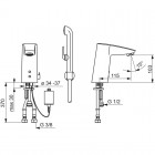 Oras Cubista bateria elektroniczna umywalkowa z regulatorem temperatury zasilanie 6V Bluetooth® 2816FZ