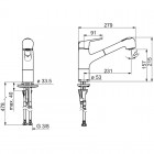 Oras Vega bateria kuchenna ECO z wyciąganą wylewką 1832FG