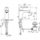Oras Safira XL bateria umywalkowa z korkiem 1005F