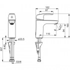 Oras Safira XL bateria umywalkowa z korkiem 1011F
