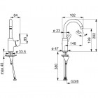 Oras Safira bateria umywalkowa bez korka 1007F