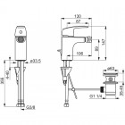 Oras Safira bateria bidetowa 1018F