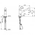 Oras Safira bateria kuchenna z wyciąganą wylewką 1032F