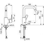 Oras Saga bateria umywalkowa wysoka bez korka 3907F