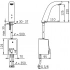 Oras La Cucina Alessi bateria elektroniczna umywalkowa z regulatorem temperatury zasilanie 6V 8527