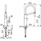 Oras Optima bateria kuchenna z wyciąganą wylewką zasilanie 6V 2739F