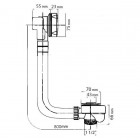Vicario przelew wannowy z syfonem 80 cm chrom 1001/80