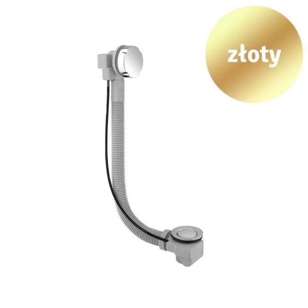 Vicario przelew wannowy z syfonem 80 cm przedłużony złoty 1001/80ZŁ