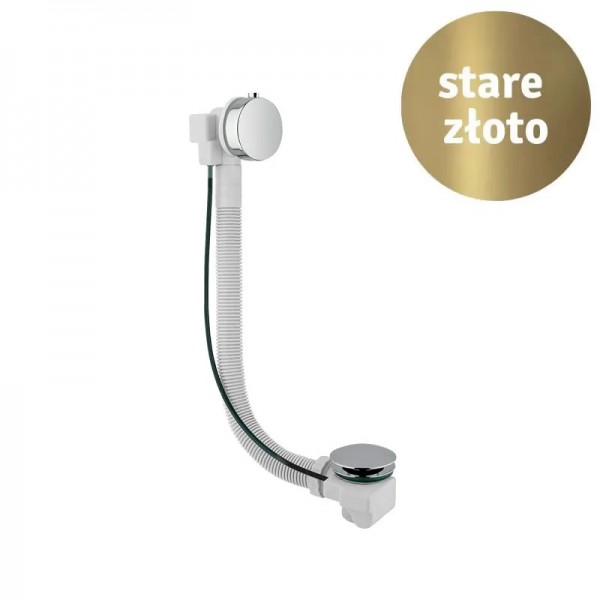 Vicario przelew wannowy z syfonem 80 cm przedłużony stare złoto 1001/1151/80BR