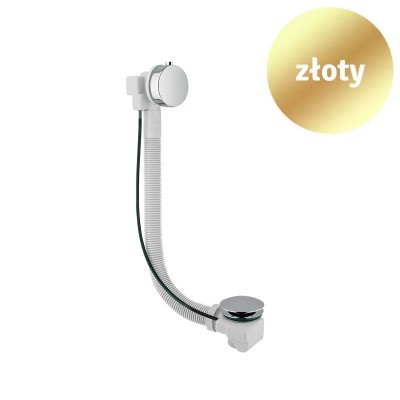 Vicario przelew wannowy z syfonem 80 cm przedłużony złoty 1001/1151/80ZŁ