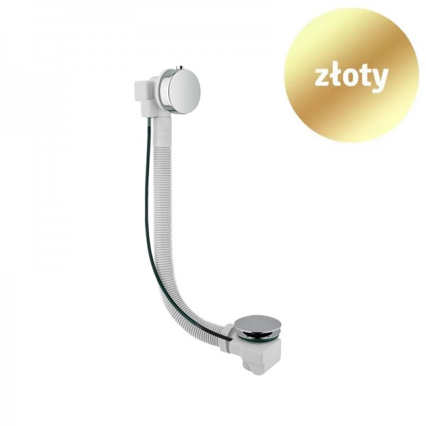 Vicario przelew wannowy z syfonem 80 cm przedłużony złoty 1001/1151/80ZŁ