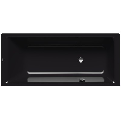 Kaldewei Puro wanna prostokątna 160x70 cm stalowa czarny błyszczący odpływ z boku