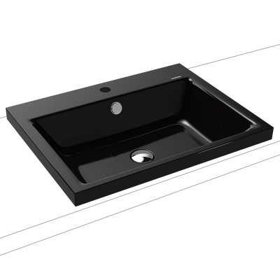 Kaldewei Puro umywalka wpuszczana w blat 60x46 cm czarny mat 900406013676